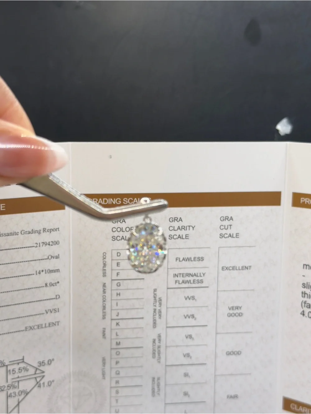 8ct oval cut Moissanite vvs1 color D pendant for necklace